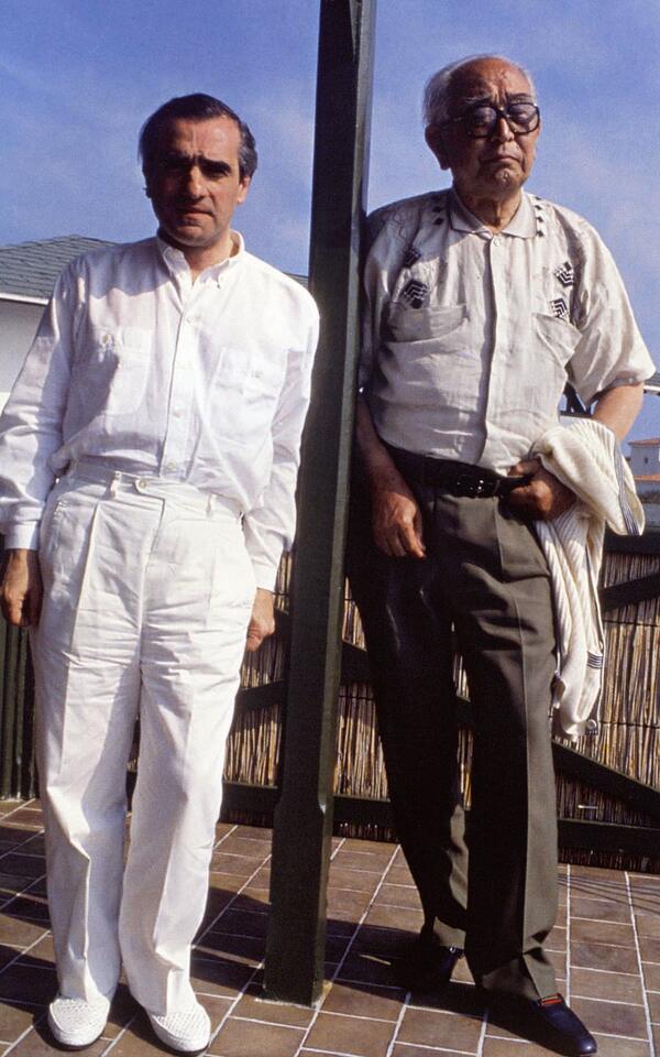 Martin Scorsese & Akira Kurosawa on the set of 'Dreams' (1990)