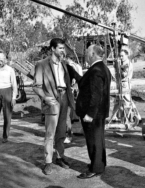 Anthony Perkins & Hitch on the set of 'Psycho' (1960)